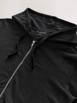 Black Lightweight Zip Up Hoodie
