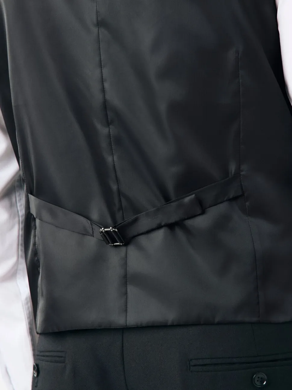 Black Linen Suit Waistcoat