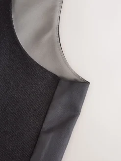 Black Linen Suit Waistcoat