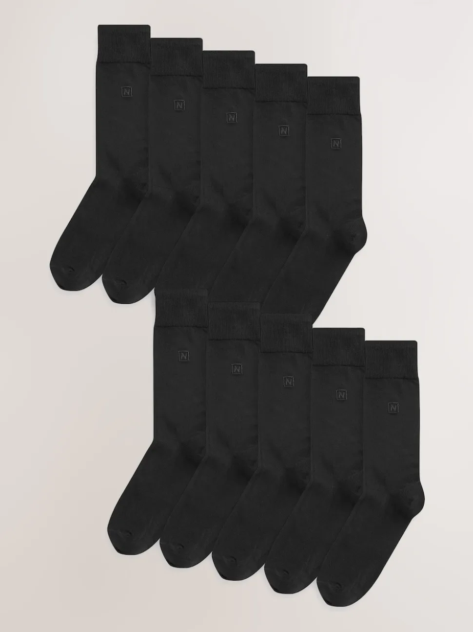 Black Logo 10 Pack Embroidered Lasting Fresh Socks