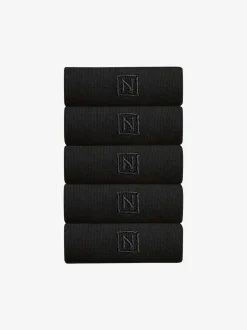 Black Logo 5 Pack Embroidered Lasting Fresh Socks