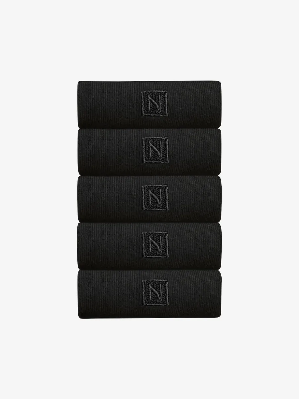 Black Logo 5 Pack Embroidered Lasting Fresh Socks