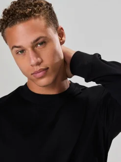 Black Long Sleeve Relaxed Fit Heavyweight T-Shirt
