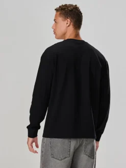Black Long Sleeve Relaxed Fit Heavyweight T-Shirt