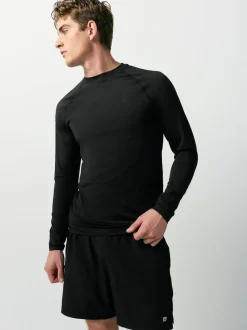 Black Long Sleeve Tee Active Thermal Base Layer