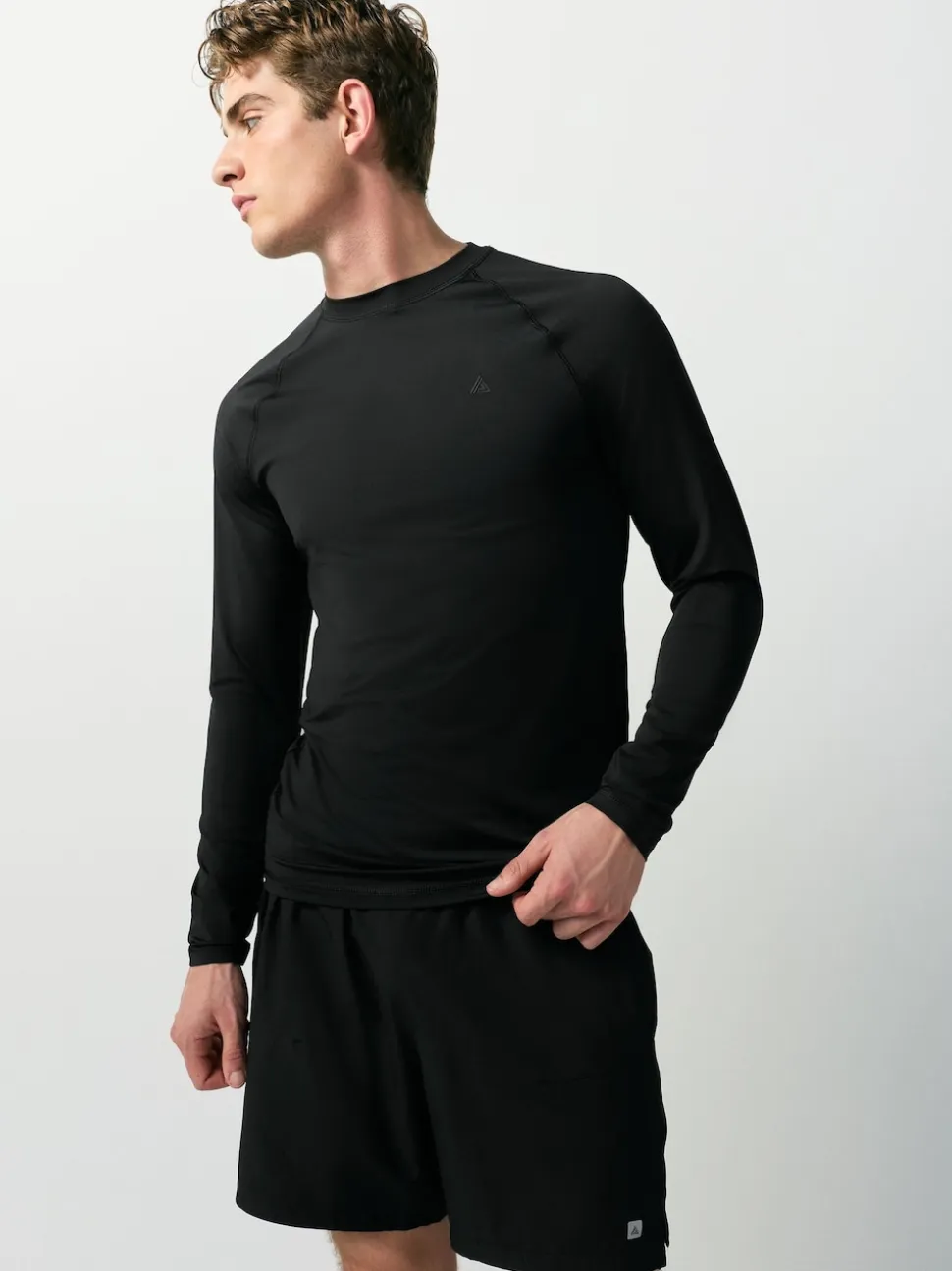 Black Long Sleeve Tee Active Thermal Base Layer