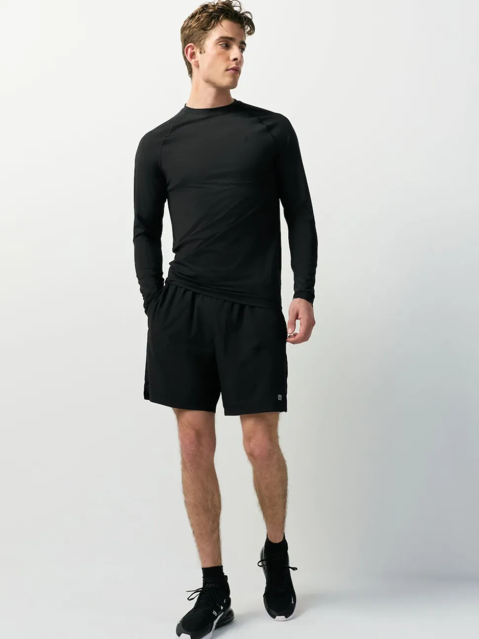 Black Long Sleeve Tee Active Thermal Base Layer