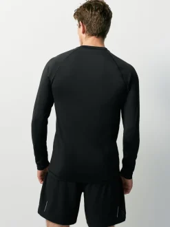 Black Long Sleeve Tee Active Thermal Base Layer