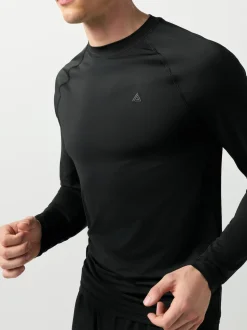 Black Long Sleeve Tee Active Thermal Base Layer