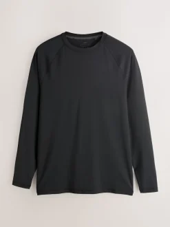 Black Long Sleeve Tee Active Thermal Base Layer