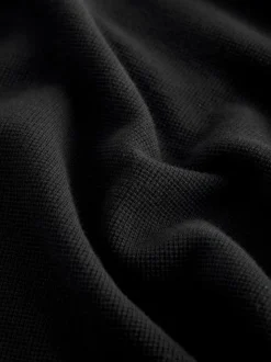 Black Micro Waffle Long Sleeve T-Shirt