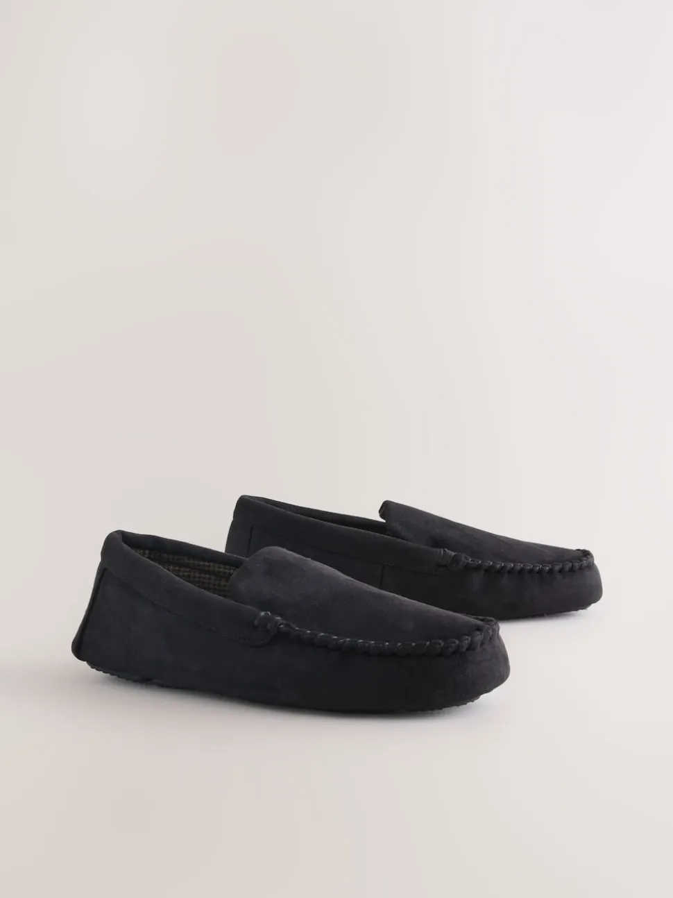 Black Moccasin Slippers