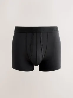 Black Motionflex 5 Pack A-Front Cotton Rich Boxers