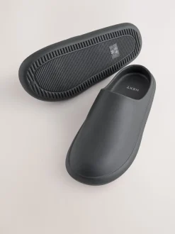 Black Moulded Mules