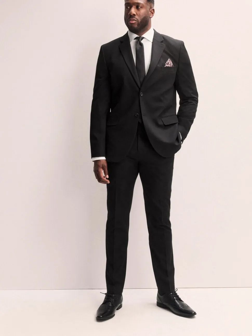 Black Muscle Fit Motionflex Stretch Suit Trousers