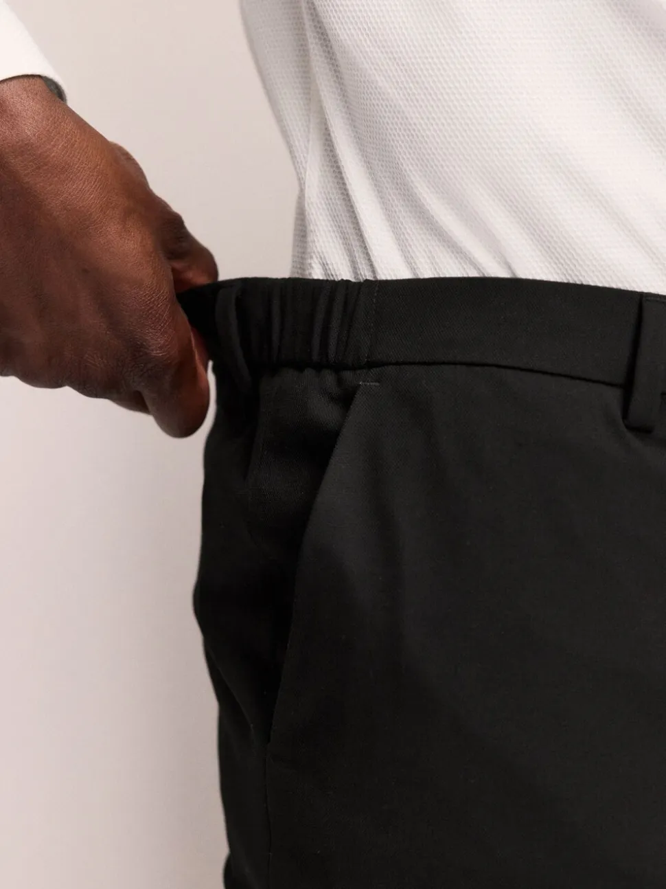 Black Muscle Fit Motionflex Stretch Suit Trousers