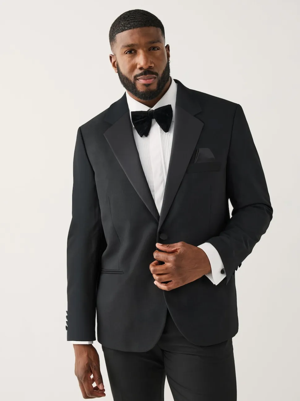 Black Muscle Fit Motionflex Stretch Tuxedo Suit Jacket