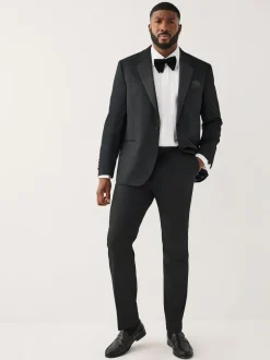 Black Muscle Fit Motionflex Stretch Tuxedo Suit Jacket