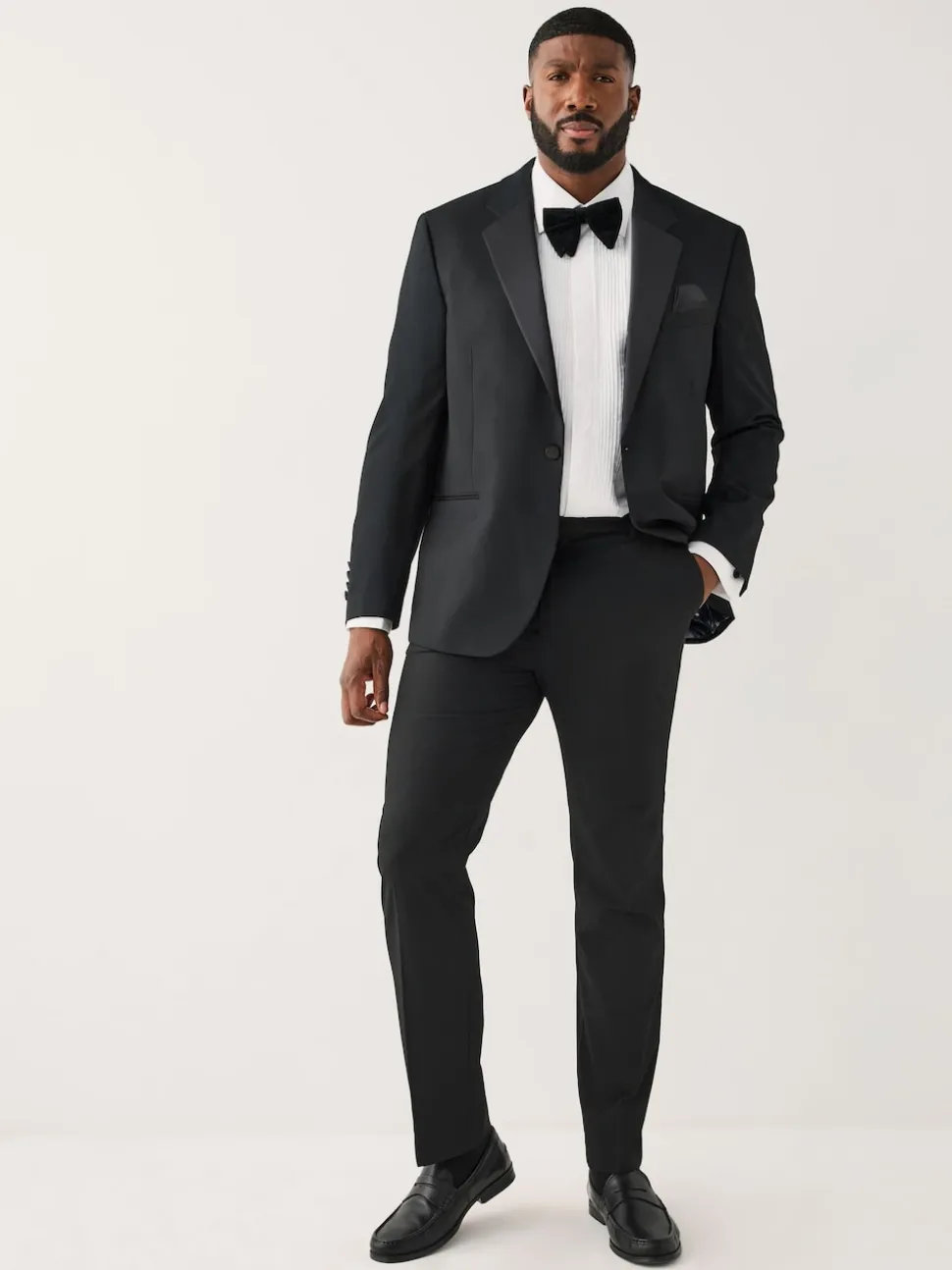 Black Muscle Fit Motionflex Stretch Tuxedo Suit Jacket