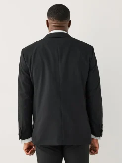 Black Muscle Fit Motionflex Stretch Tuxedo Suit Jacket