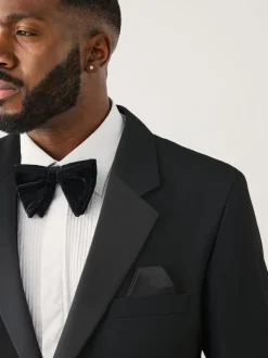 Black Muscle Fit Motionflex Stretch Tuxedo Suit Jacket