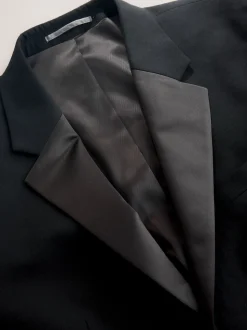 Black Muscle Fit Motionflex Stretch Tuxedo Suit Jacket