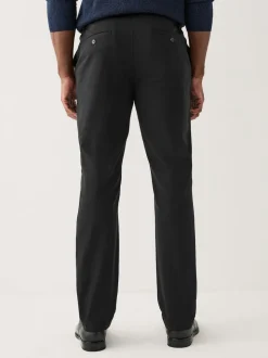 Black Muscle Fit N.Premium Smart Cotton TENCEL™ Lyocell Blend Chinos With Comfort Waistband