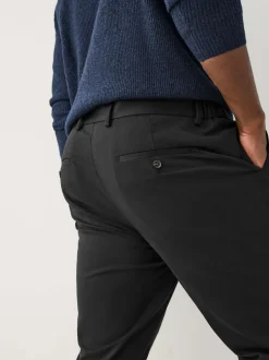 Black Muscle Fit N.Premium Smart Cotton TENCEL™ Lyocell Blend Chinos With Comfort Waistband