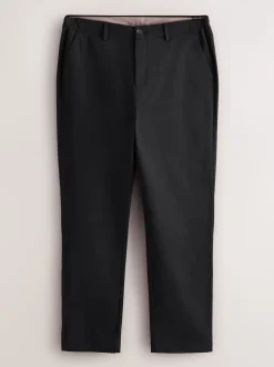 Black Muscle Fit N.Premium Smart Cotton TENCEL™ Lyocell Blend Chinos With Comfort Waistband