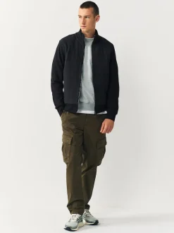Black Non-Hooded Hybrid Full Zip Jacket