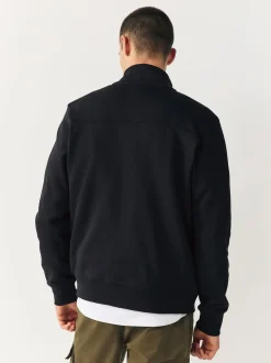 Black Non-Hooded Hybrid Full Zip Jacket