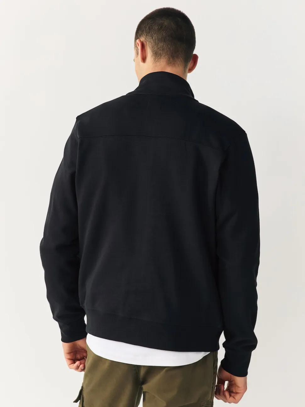 Black Non-Hooded Hybrid Full Zip Jacket