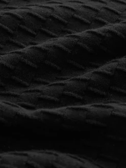 Black N.Premium Cotton Rich Regular Fit Premium Textured Quarter Zip Neck Jumper