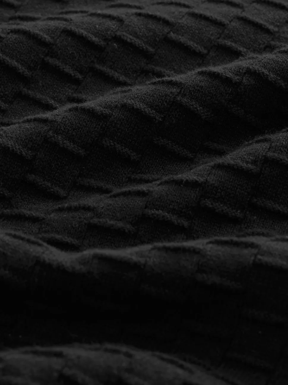Black N.Premium Cotton Rich Regular Fit Premium Textured Quarter Zip Neck Jumper