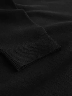 Black N.Premium Regular Fit Mid Weight Quarter Zip Neck Jumper