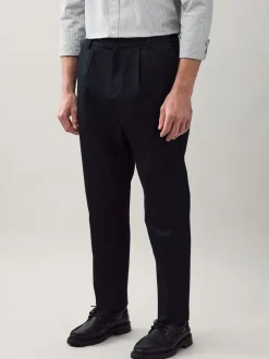 Black N.Premium Regular Tapered Fit Smart Cotton Chinos with Elasticated Back and Stretch