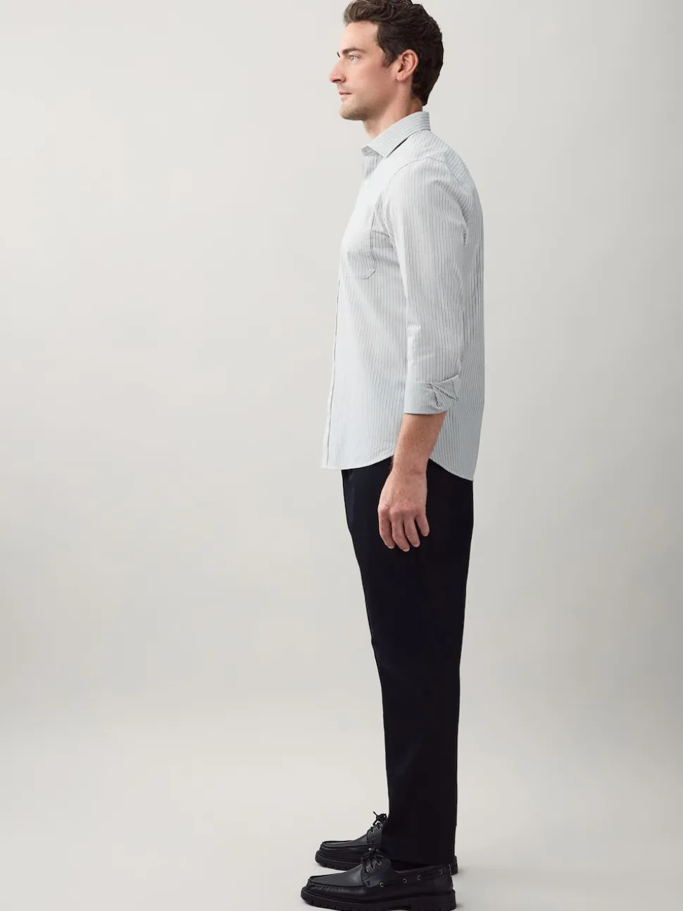 Black N.Premium Regular Tapered Fit Smart Cotton Chinos with Elasticated Back and Stretch