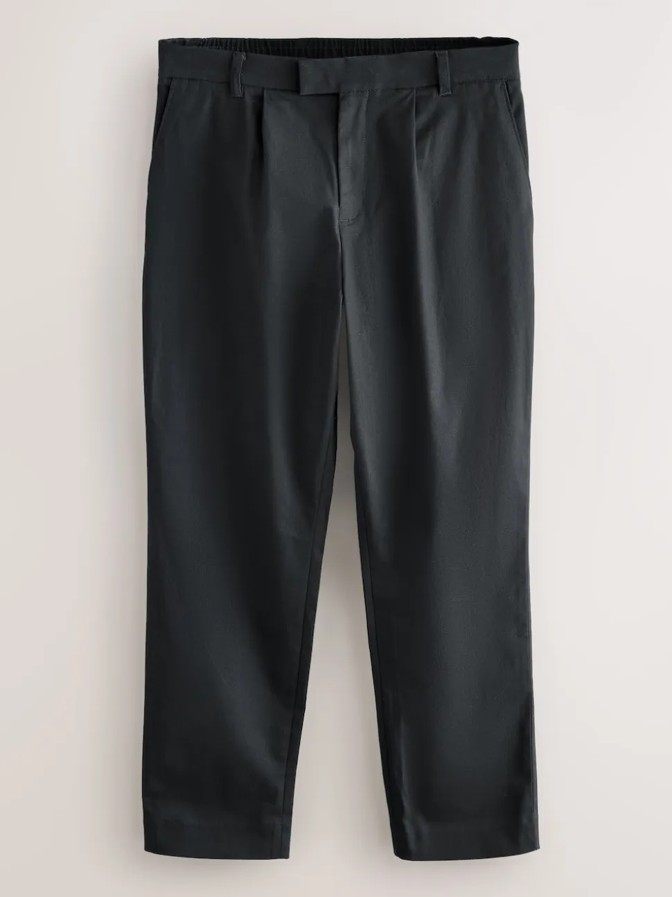 Black N.Premium Regular Tapered Fit Smart Cotton Chinos with Elasticated Back and Stretch