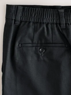 Black N.Premium Regular Tapered Fit Smart Cotton Chinos with Elasticated Back and Stretch