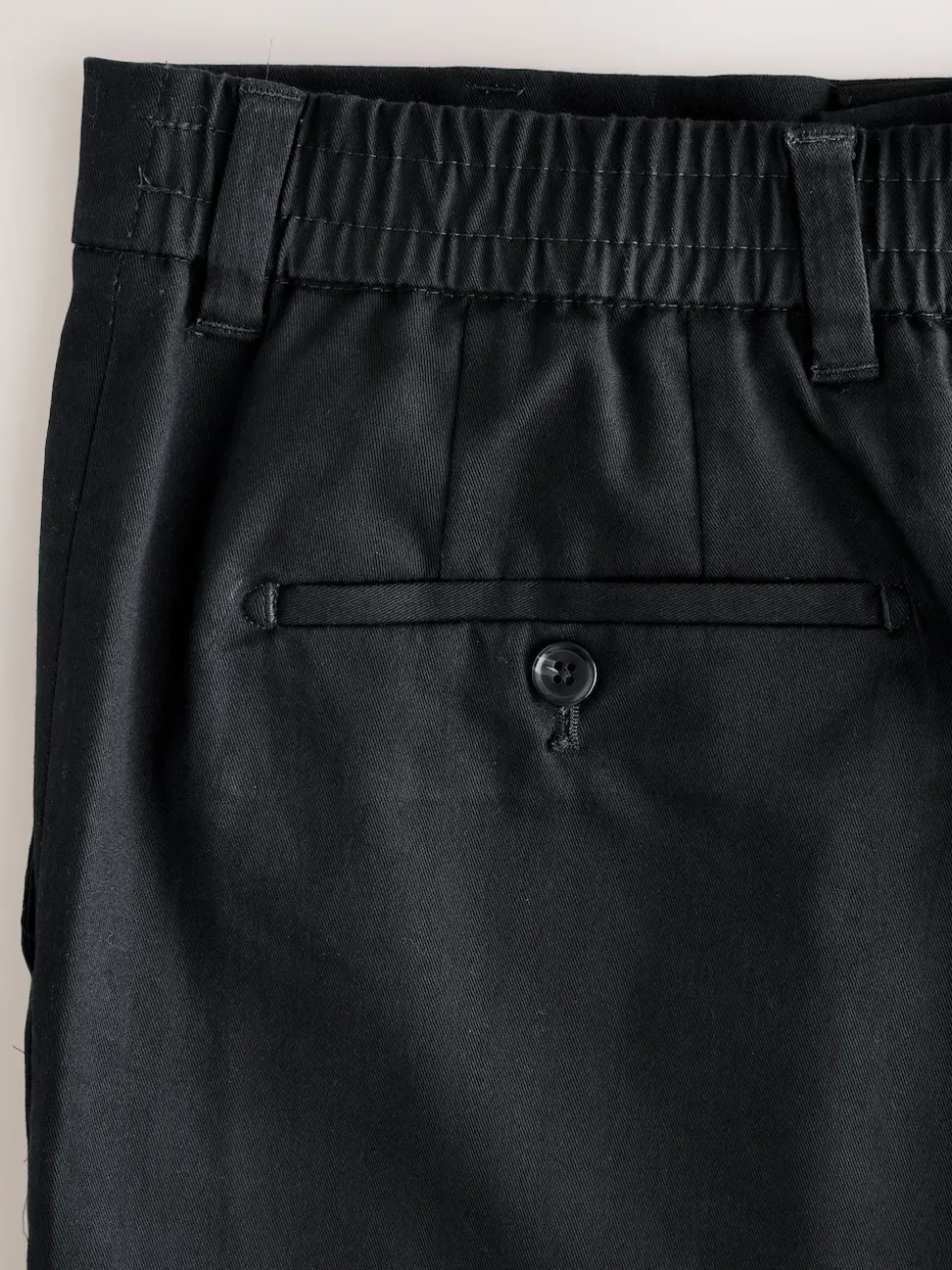 Black N.Premium Regular Tapered Fit Smart Cotton Chinos with Elasticated Back and Stretch