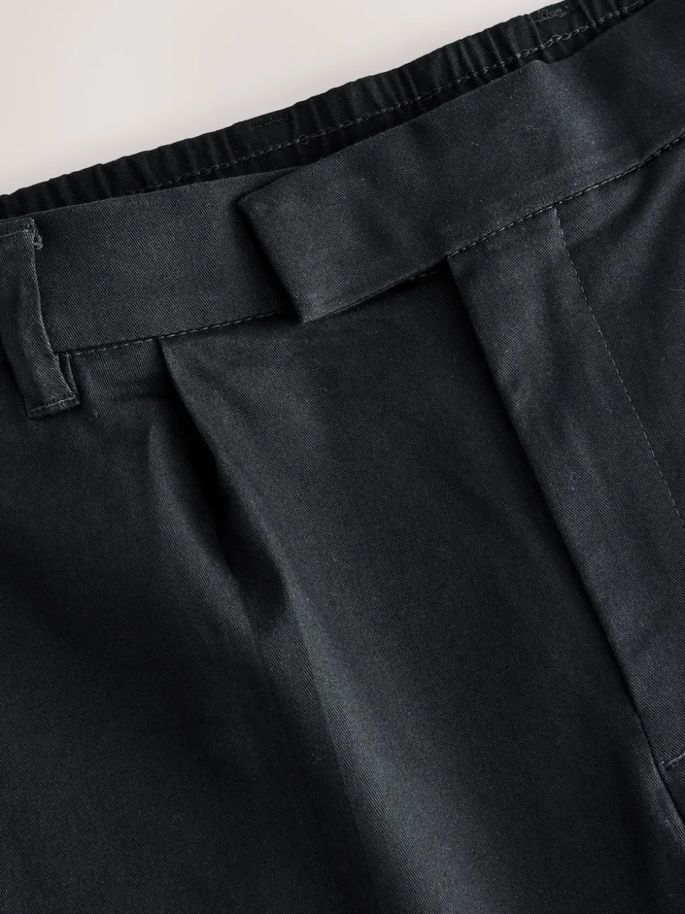 Black N.Premium Regular Tapered Fit Smart Cotton Chinos with Elasticated Back and Stretch