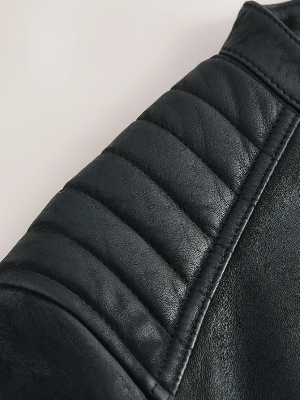 Black Nubuck Signature Leather Racer Jacket