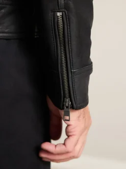 Black Nubuck Signature Leather Racer Jacket