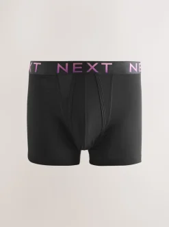 Black Ombre Waistband 5 Pack A-Front Cotton Rich Boxers