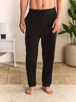 Black Open Loopback Soft Touch Cuffed Joggers