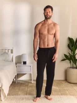 Black Open Loopback Soft Touch Cuffed Joggers