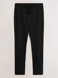 Black Open Loopback Soft Touch Cuffed Joggers