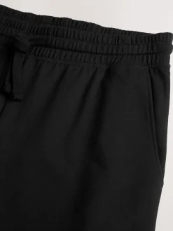 Black Open Loopback Soft Touch Cuffed Joggers