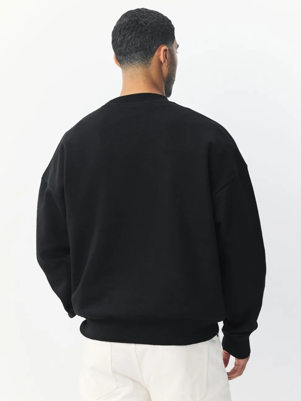 Black Oversized Heavyweight Cotton Rich Crew Neck Sweatshirt