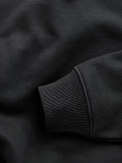 Black Oversized Heavyweight Cotton Rich Crew Neck Sweatshirt